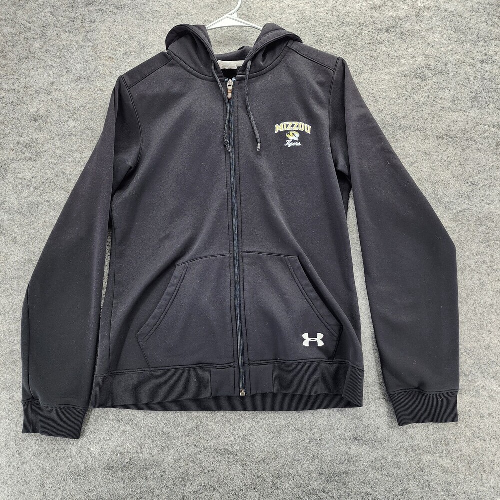 Missouri Tigers Mizzou Hoodie Womens Medium Full Zip Black Under Armour